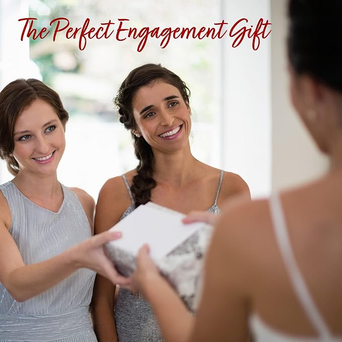 WAX & WIT Engagement Candles Gifts for Couples - Scented with Jasmine Sandalwood - Newly Engaged Couples, Bridal Shower, Bride to Be - 9oz, Soy Wax, 50 Hour Burn, Premium Candle