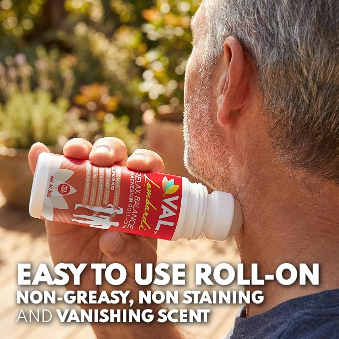 VAL Lombardi Magnesium Roll-On 3oz | Zechstein Magnesium + Arnica | Joint & Muscle Relief for Back, Neck, Legs & Feet