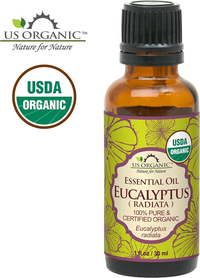 US Organic 100% Pure Eucalyptus Essential Oil (Radiata) - USDA Certified Organic, Steam Distilled - W/Euro droppers (More Size Variations Available) (30 ml / 1 fl oz)