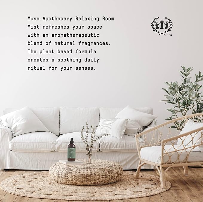 Muse Apothecary Room Ritual - Botanical Collection - Room Spray, Aromatic and Relaxing Room Mist, Air Freshener Spray, Infused with Natural Aromatherapy Essential Oils - 8 oz, Warm Cedar, 2 Pack