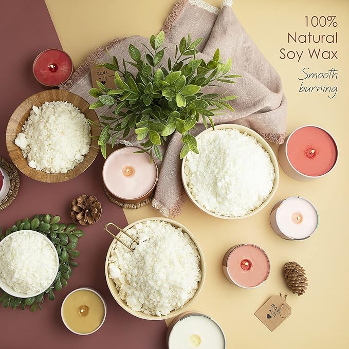 Hearth & Harbor Organic Soy Candle Making Kit for Adults, DIY Crafts, Complete Candle Making Supplies Include Natural Soy Wax, Tins, Electric Pot, Scents, Wicks & More – Gift Idea, Home Decor – 12 Lbs