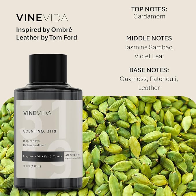 VINEVIDA [4 Oz] Inspired by: Ombré Leather; Diffuser Oil Refill | Premium Scent Diffuser Oil for Home | Non-Toxic Fragrance