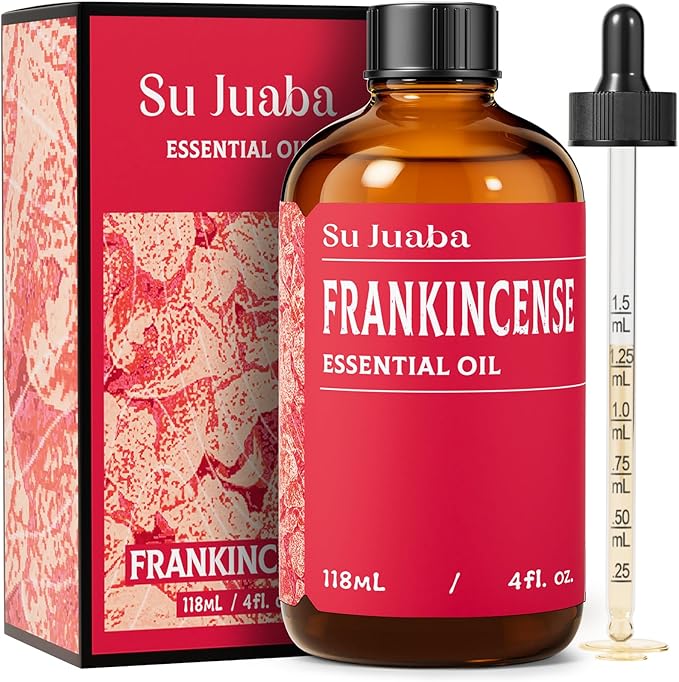 SU JUABA Frankincense Essential Oil 4 Fl Oz, Frankincense Oil for Skin, Diffuser, Aromatherapy - 118ml