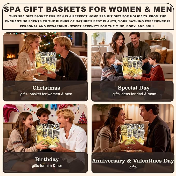 Spa Kit Gifts Basket for Women, Honey & Almond Bath & Body Gift Basket, Body Skin Care Set, Self Care Pampering Kit, Travel Multi Cosmetic Bag, Home Spa, Birthday, Mother Day, Bridal Shower