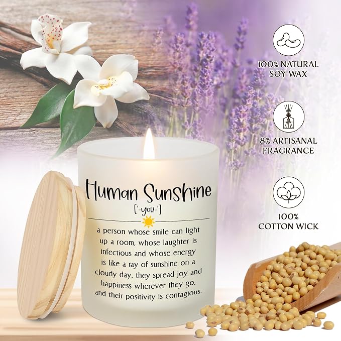 OASSIE Thank You Gifts for Women - Vanilla Lavender Candle 10 oz - Inspirational Birthday Teachers Day Nurses Week Teacher Appreciation Gifts for Women Friends Coworkers, Retirement Gift for Woman