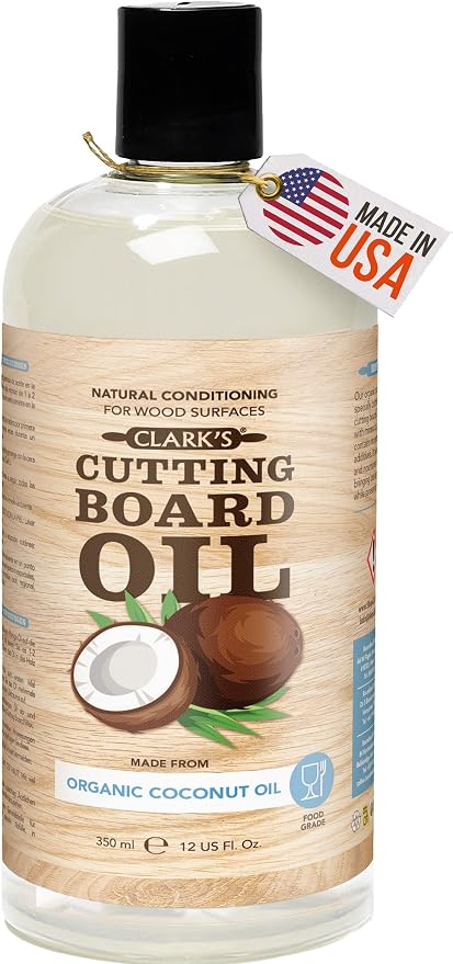 CLARK'S Cutting Board Oil - Coconut Extract Oil for Cutting Board - Made with Fractionated Coconut Oil for Kitchen Countertops, Butcher Blocks, Wooden Bowls and Utensils