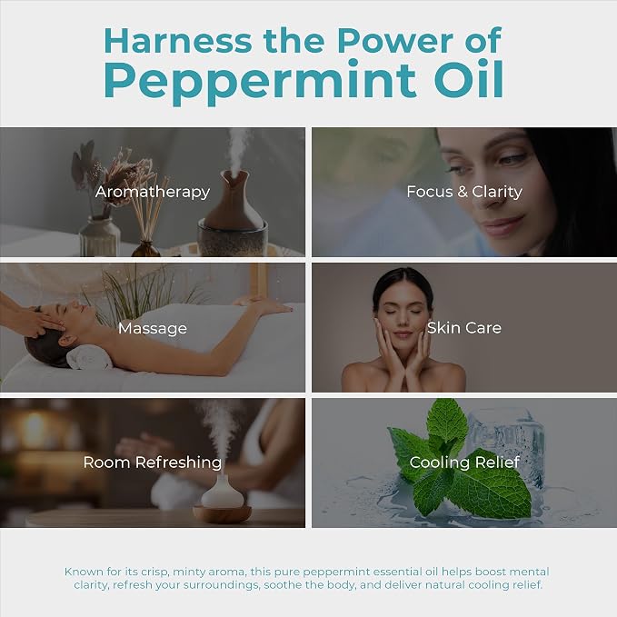 Viva Doria 100% Pure Northwest Peppermint Essential Oil, Undiluted, Food Grade, Steam Distilled, Made in USA, 30 mL (1 Fluid Ounce)
