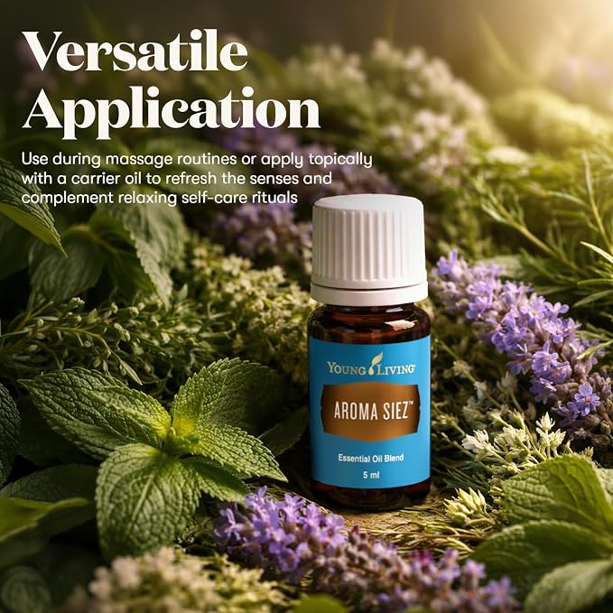 Young Living Aroma Siez Essential Oil Blend | 5 ml | Soothing, Refreshing, Relaxing Aroma | Ideal for Massage & Topical Use | Lavender, Peppermint & Basil Blend | Premium Essential Oils