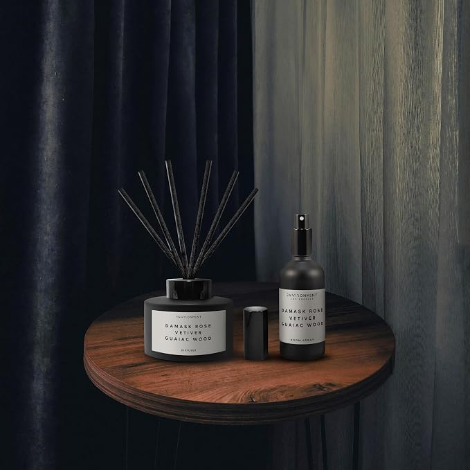 Environment Inspired by 5-Star Resort FMT Reed Diffuser, 200ml Luxury Scented Aromatherapy (Damask Rose | Vetiver | Guaiac Wood) Reed Diffusers for Home, Diffusing Oil, Home Fragrance Products