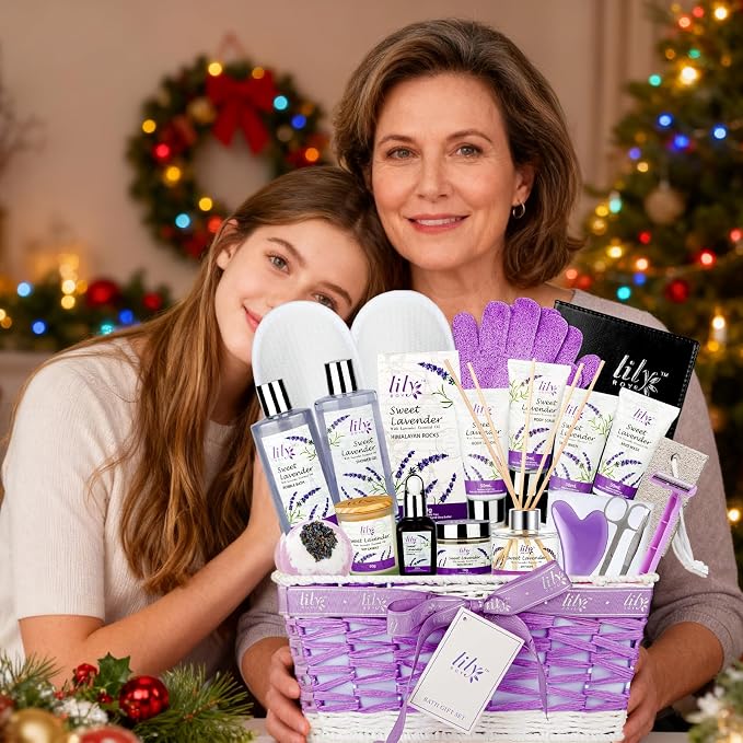 Lavender Spa Skin Care Gift Set - Perfect Pampering Gift Basket for Women