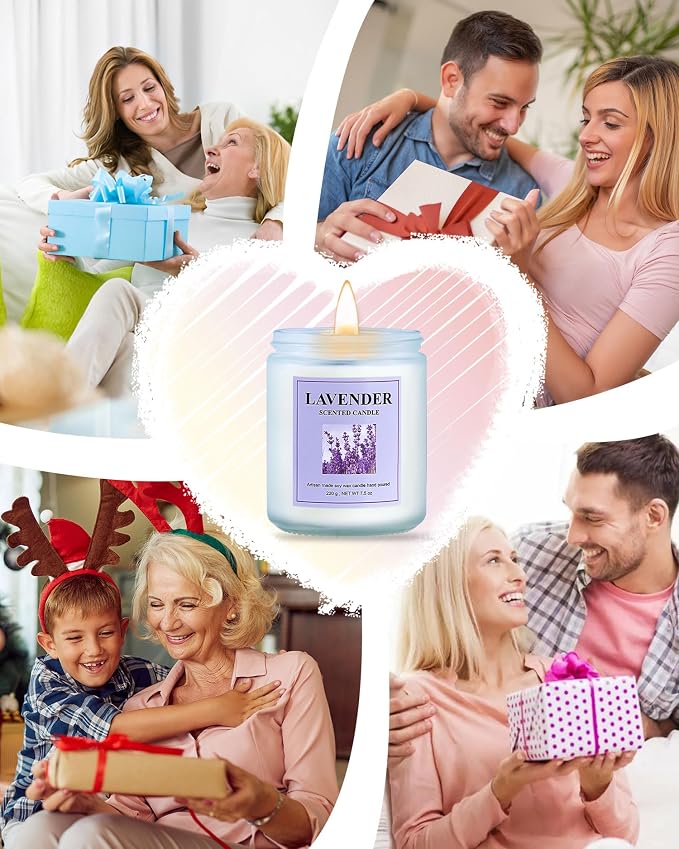 4 Pack Lavender Candle Set, 30 oz 200 Hour Home Aromatherapy Jar Candles, Long Lasting Aromatherapy Candles for Bedrooms Yoga Rooms Lounges Gardens Patios Balconies and Camping