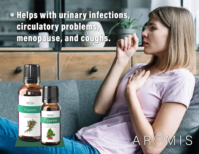 ArOmis Cypress Essential Oil - 100% Pure Therapeutic Grade - Undiluted, Premium Oil - 150 Micron Filtered, Perfect for Aromatherapy Diffusers (10ml / .34 fl oz)