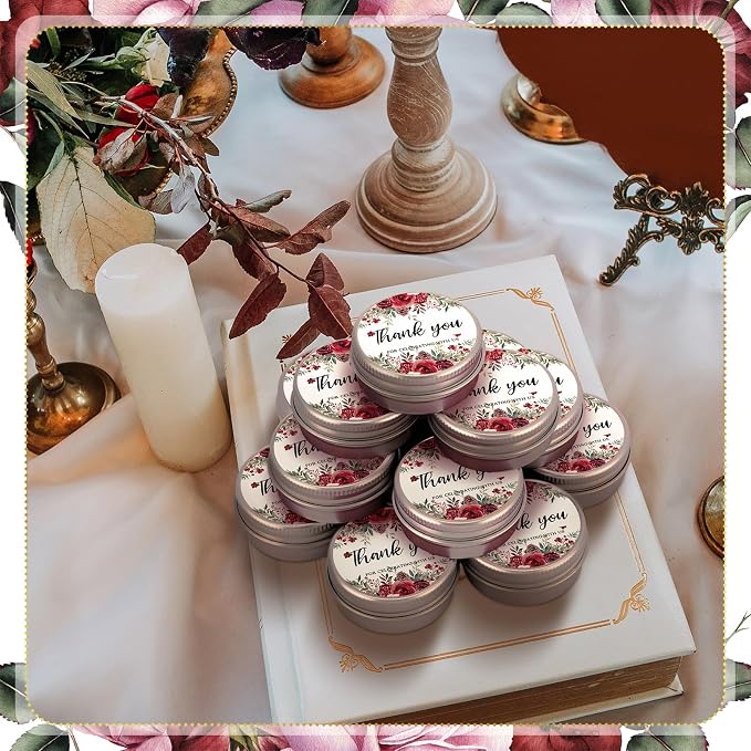 MTLEE 50 Pcs Summer Wedding Candles Gift Favors for Guests 1 Oz Lavender Scented Soy Wax Aromatherapy Candle for Bridal Shower Favors Rustic Wedding Party Guests(Rose Pinecone)