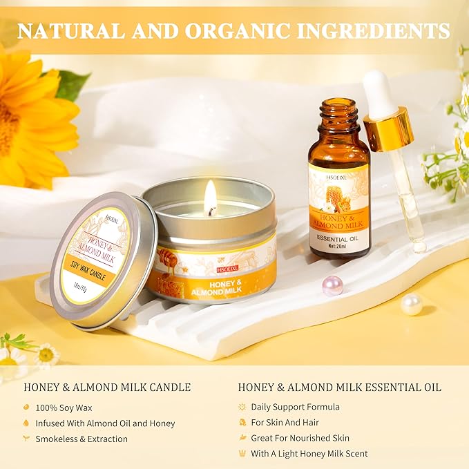 Gifts for Women, Birthday Gift for Women, 9 Pc Almond Milk & Honey Bath and Body Gifts Set, Self Care Gifts Spa Gift Basket, Relaxing Bath Sets for Mom, Girlfriend, Sister, Female Friends, Coworker