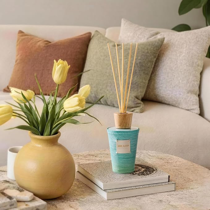 Airkeep Reed Diffuser Set, Ocean Breeze 5.1 fl oz (150 ml), Long Lasting Home Fragrance with Reed Diffuser Sticks, Decorative Room Diffuser for Bathroom, Bedroom, Living Room & Office