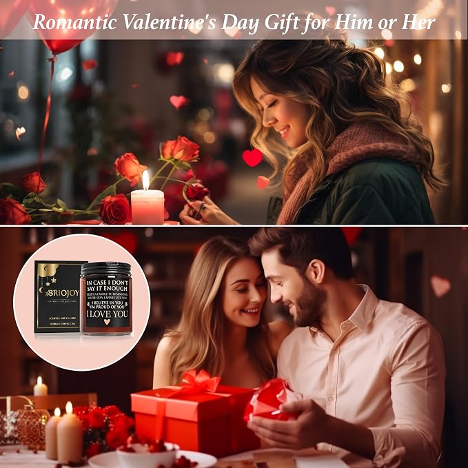 Anniversary Wedding Engagement Scented Soy Candles- Gift for Him Her Girlfriend Boyfriend - Birthday Gifts for Women Men - Mothers Day Love You Gift for Wife - Romantic Valentines for Husband