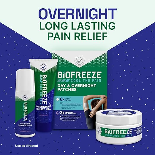 Biofreeze Overnight Roll On Pain Relief, Knee & Lower Back Pain Relief, Arthritis Pain Reliever, Neck Pain Relief, Cooling Joint Pain Relief, Lavender Scented Menthol Gel 2.5 Fl Oz