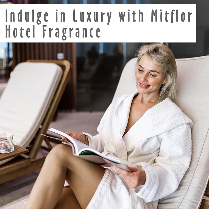 Hotel Fragrance Reed Diffuser, MitFlor White Tea Diffuser for Home Office, Inspired by Shangri-La Hotel, Essential Diffuser Oil Set with Natural Rattan Sticks, 100ml / 3.4 fl oz