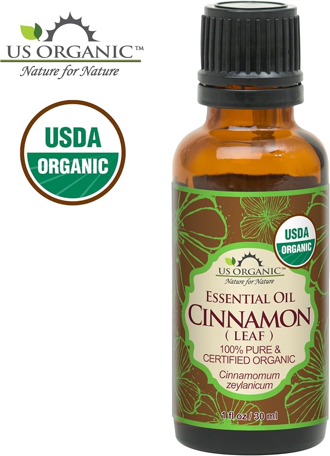 US Organic 100% Pure Cinnamon Leaf Essential Oil - USDA Certified Organic, Steam Distilled - W/Euro Dropper (More Size Variations Available) (30 ml / 1 fl oz)