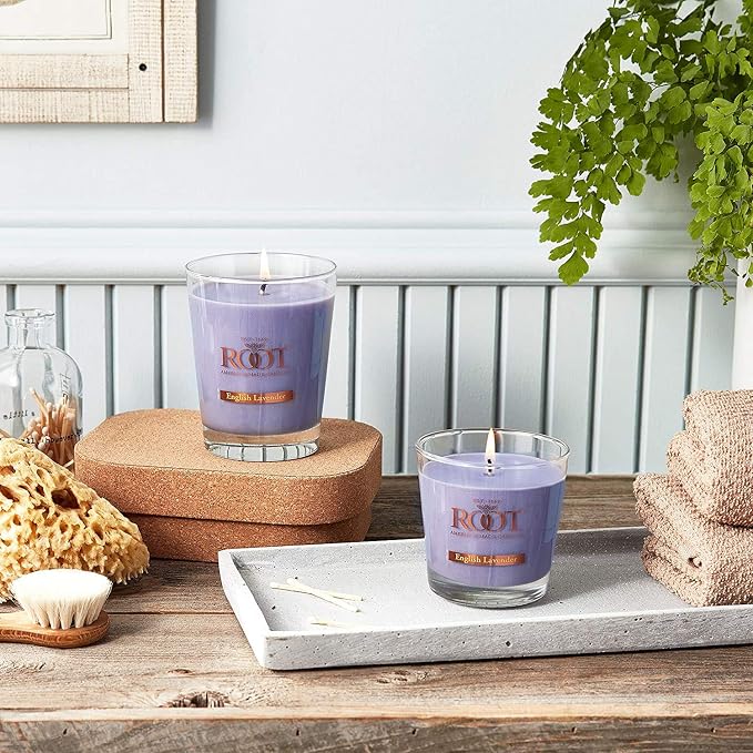 Root Candles Scented Candles Honeycomb Veriglass Premium Handcrafted Beeswax Blend Candle, Small, English Lavender