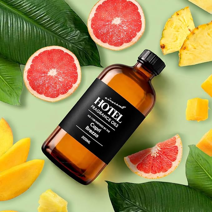 AirScent Capri Brezza Diffuser Oil No. 1100 - Grapefruit Pineapple Mango - Volcano-Inspired Fragrance Oil for Ultrasonic and Waterless Diffusers and Crafting - 500 ml, 16.9 fl oz Bottle