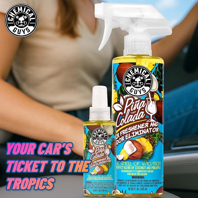 Chemical Guys AIR22904 Premium Air Freshener & Odor Eliminator (4 Oz, Piña Colada Scent)