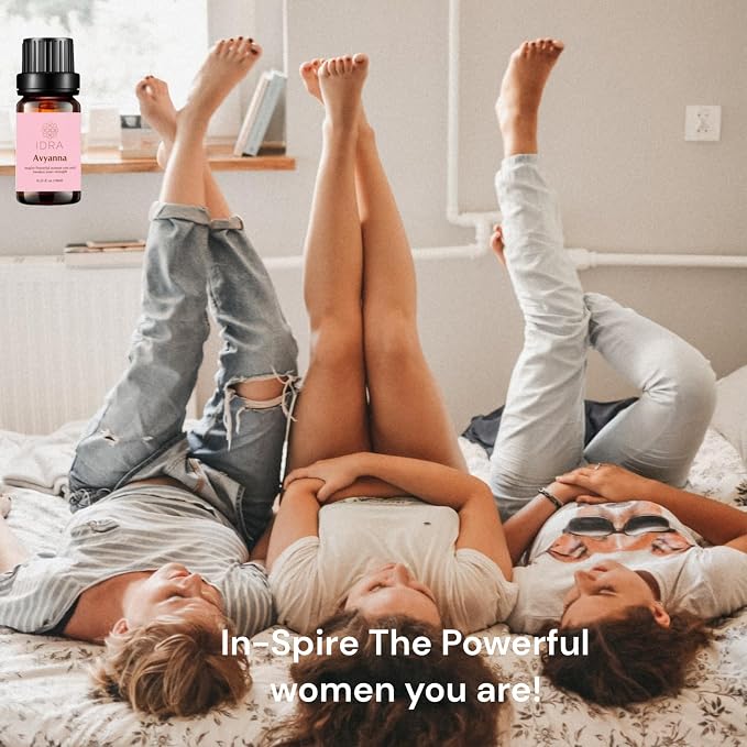 IDRA Avyanna Essential Oil Blend by Idra Wellness Inspire The Powerful Woman Therapeutic Grade Aroma for Diffusers & Aromatherapy Jasmine, Cedarwood Vanilla 10 ML