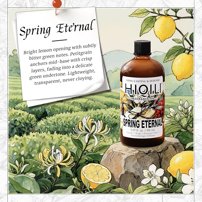 HIQILI Spring Eternal Fragrance Oil for Candle & Soap Making, Inspired by Gtal L.Chevre-feuille, Add to Air Freshener Spray, Essential Oil Diffuser, Honeysuckle - 5.07 Fl Oz