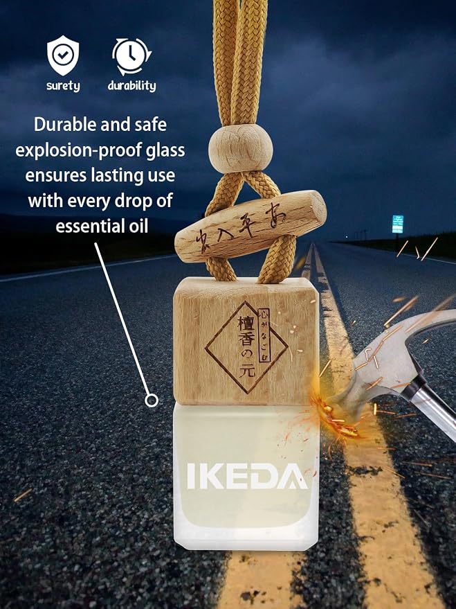 Ikeda Car Air Freshener: Hanging Car Smell Air Freshener | 10ml Hanging Car Perfume | Long Lasting Fragrance | Strong Scents Diffuser for Auto Home (Forget|Square)