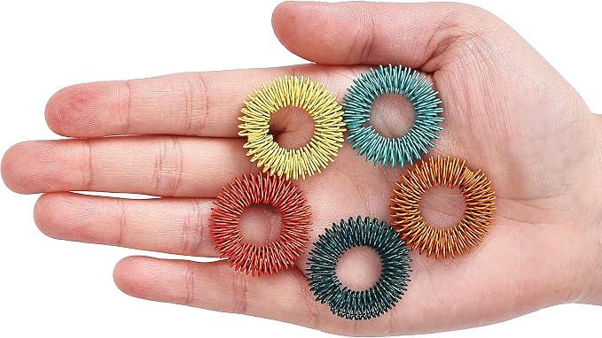 Mr. Pen- Spiky Sensory Rings, 10 Pack, Colorful | Stress Relief Fidget Sensory Toys, Fidget Ring for Anxiety, Massager, Individuals with BFRB, ADHD and Attention Disorder