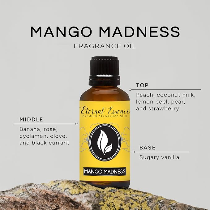 Eternal Essence Oils Mango Madness 30ml Premium Fragrance Oil - for Candle, Soap Making, Aromatherapy, Diffusers, Home Care, & Humidifiers