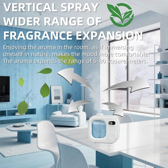Aromatherapy Diffuser Smart Fragrance Essential Oils Difuser Air Scent Humidifier for Home Large Rooms Bathroom Hotel Collection Office Car 5 Mist Levels Adjustable Timer Aroma 360 Difusor