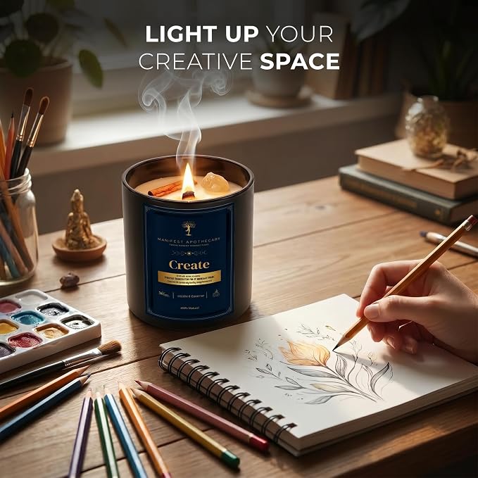 Healing Remedies & Ritual Supplies - Manifestation Candles - for Inspiration and Imagination - Blue (Create)