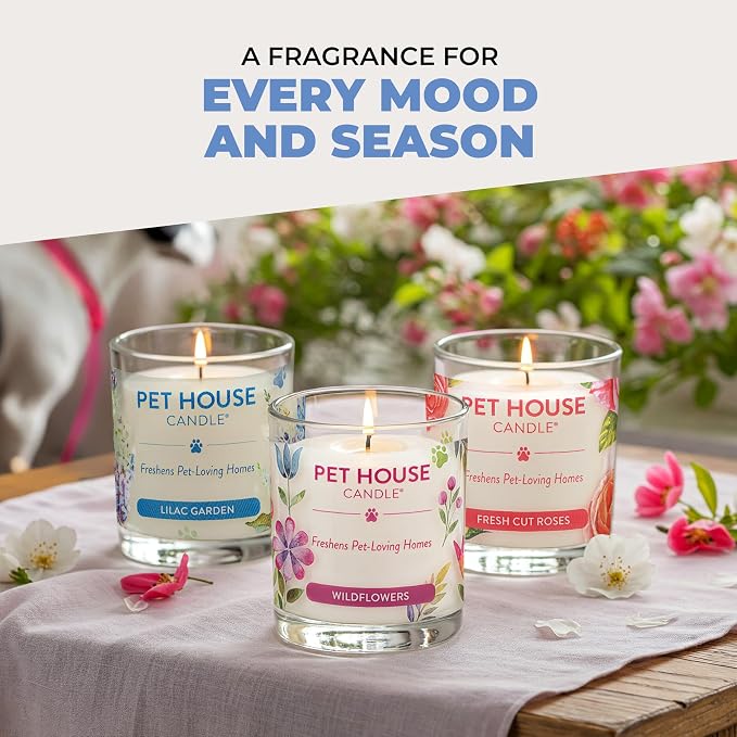 Pet House Candles Plant Based Pet Candle, Clean Burning, Long Lasting for Home, Hot Cocoa and Sugar Cookies
