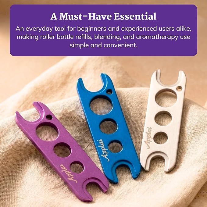 Essential Oil Keys (3 keys) - Lavendar, Blue & Silver