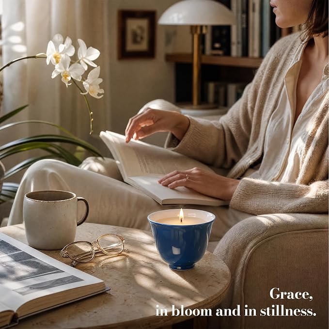My Cup Pure Grace Luxury Scented Candle, Soy Wax Blend, Hand Poured Tea Inspired Home Fragrance in Reusable Porcelain Vessel, Gifts for Women, 6 oz