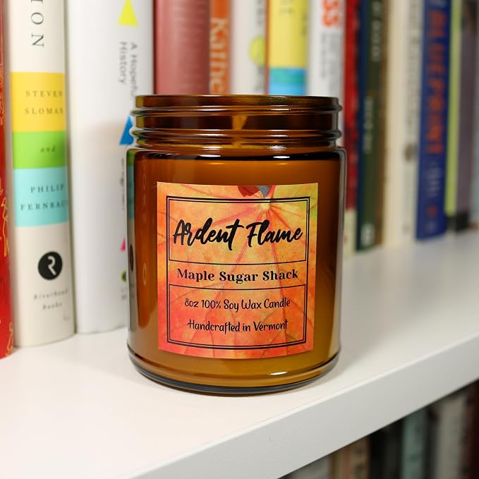 Candles | Vermont Maple Sugar Shack | 100% Natural Soy Wax Candle for Home Decor | Highly Scented | Premium Fragrance | Handmade in Vermont, USA | 8 oz | Long Lasting | Great Gift