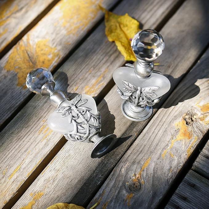 YU FENG Dragonfly Perfume Bottle, Refillable Glass Fragrance Atomizer | Vintage Style, Crystal Accents, Decorative Display, Portable Size, Giftable Design