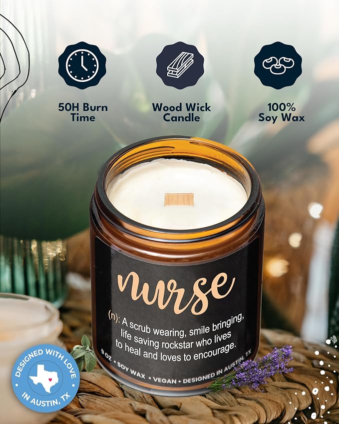Nurse Candle, Nurse Gifts for Women & Men, Nurses Week Gifts, Graduation Present for RN Men, Thoughtful Presents for Nursing Practitioner, Nursing Practitioner Presents for Women, RN Birthday Gift