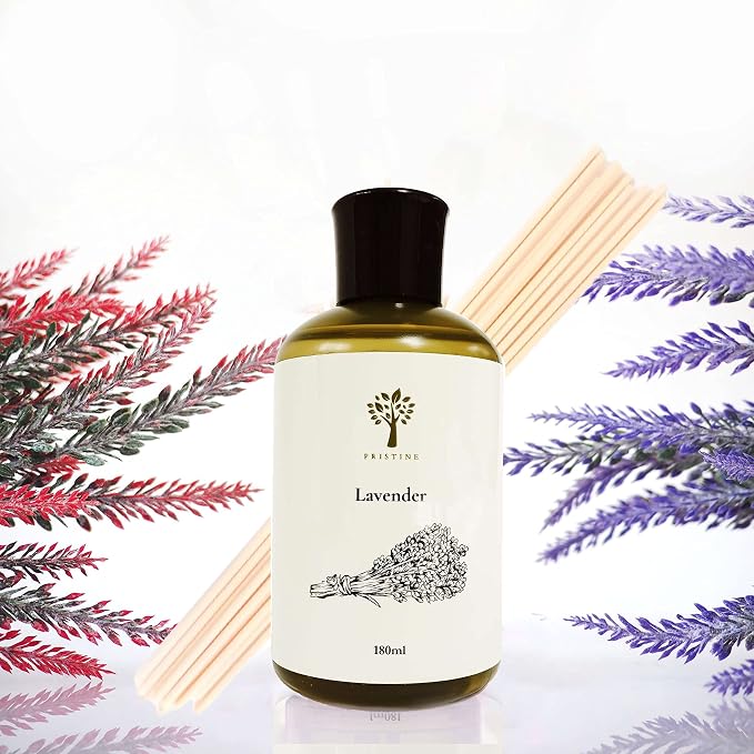 PRISTINE Lavender Dream Diffuser Refill with Free Reed Stick | Fresh Lavender Room Fragrance Reed Diffusers, Oil & Room Diffusers with Reeds Stick Set | Home Fragrance Scent Refill