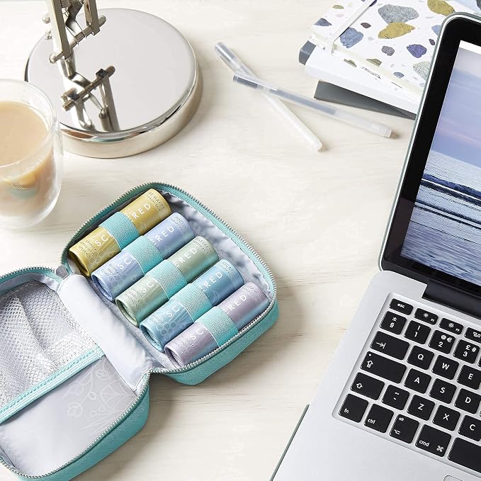 Scentered Aromatherapy Balm Stick Gift Set with Travel Pouch - Sleep, Focus, Stress-Relief, Mood Boost & Calm - Premium Essential Oil Blends: Lavender, Chamomile, Rosemary, Cedarwood, Ylang Ylang