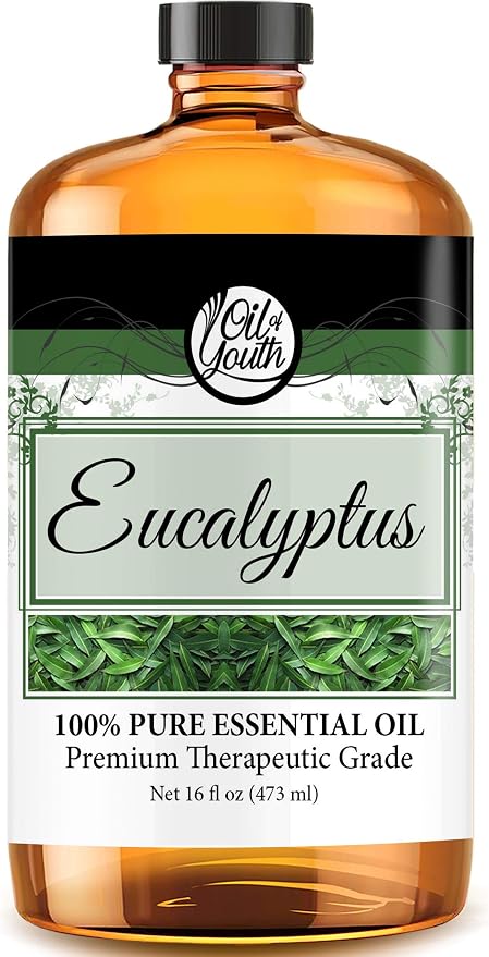 Oil of Youth Eucalyptus Essential Oil 16oz Large Bottle for Diffusers Aromatherapy and Home Use
