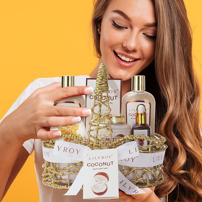 Spa Gifts Birthday Gift - Coconut Spa Gift Baskets for Women & Men