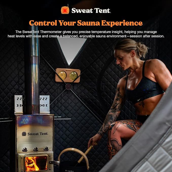 SweatTent Sauna Thermometer – Heat-Resistant, Accurate Analog Display, Durable Construction, Easy to Read, Essential Sauna Accessory, No Batteries Needed
