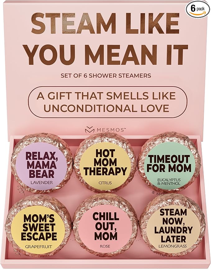 MESMOS 6 Assorted Shower Steamers Aromatherapy, Gifts for Moms Who Have Everything, Birthday Presents, Good Things & Unique Gifts for Mom from Daughter & Son, Relaxation Self Care Mom Gift Items