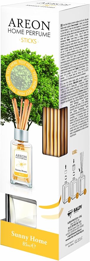 Areon Home Luxury Perfume Reed Diffuser Sunny Home + 10 Rattan Reeds