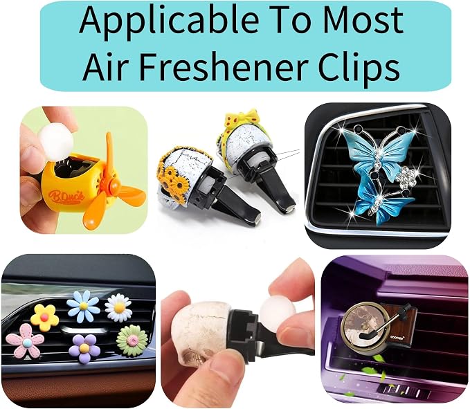 Car Air Freshener Refills, 30 Pcs Individual Package Car Air Vent Clip Replacement Pads Solid Fragrance Scent Air Freshener Refill Tablets (Rose+Tangerine+Fragrans)
