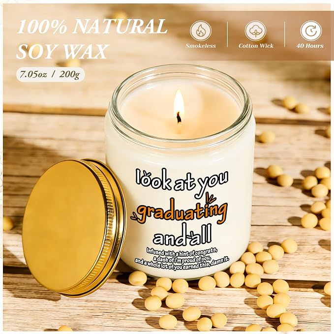 2026 Graduation Gifts for Her Him, Congratulations Grad Decoration for Women Men, Graduate Presents for Masters Degree College High School PHD Nurse, 7oz Funny Lavender Scented Candle, Style-G
