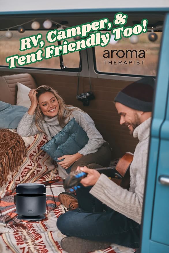 AromaTherapist AromaAmplifier – Portable, Mess-Free Aromatherapy Device for AromaPucks – Long Battery Life, Adjustable Fan Speeds, and Residue-Free Operation (Black)