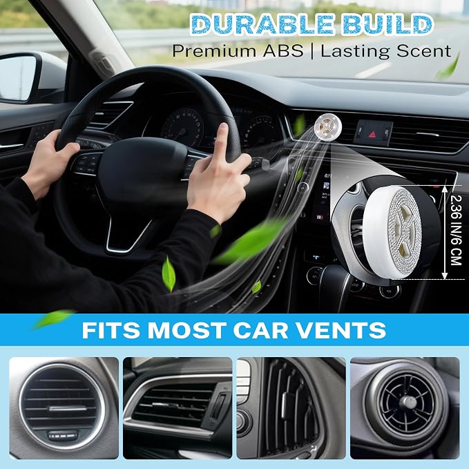 1 Pack Car Fragrance Holder Compatible with Bath & Body Works Refills (Not Included), Air Freshener Vent Clip or Visor Clip, Refillable Scent Holder, Easy to Open Car Diffuser (Diamond White)